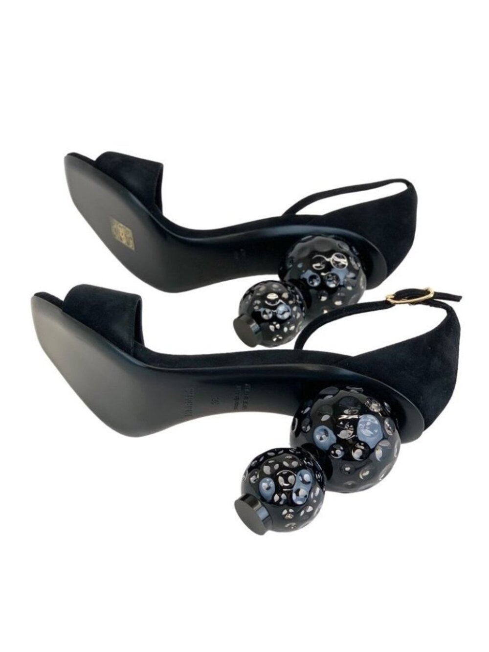 Hermes Dolly Sandals Shoes Suede Black Party - Picture 6 of 10